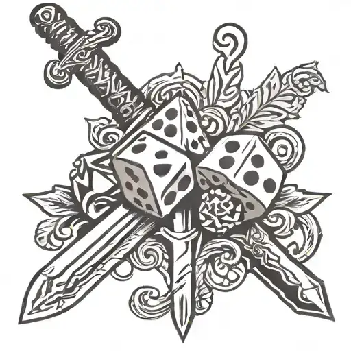 Sword Stab Dice Intertwined