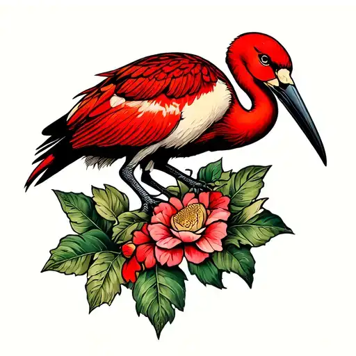 Scarlett Ibis Bird