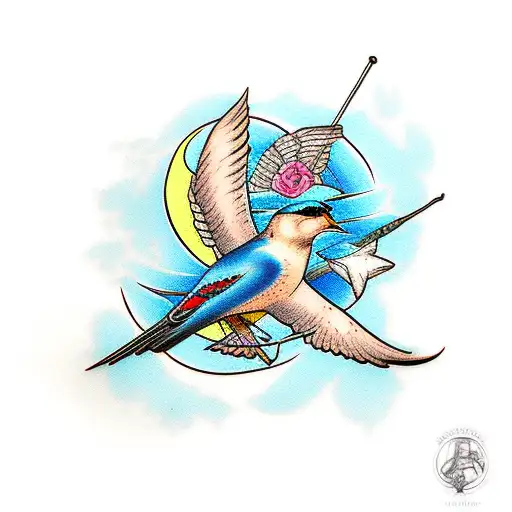 Swallows With An Hourglass