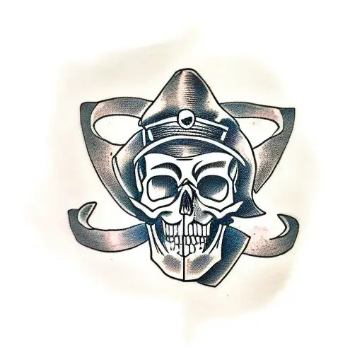 Skull With Engine Piston