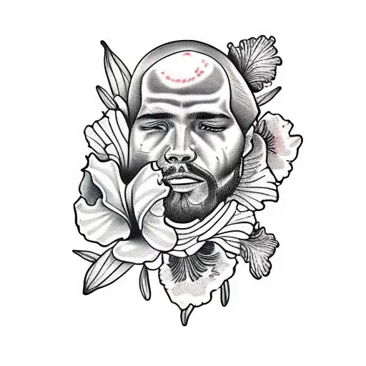 Portrait With The Flower Iris Around His Head