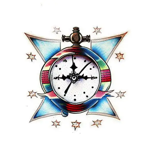 Bible Scripture With Crosses And Stars And A Clock