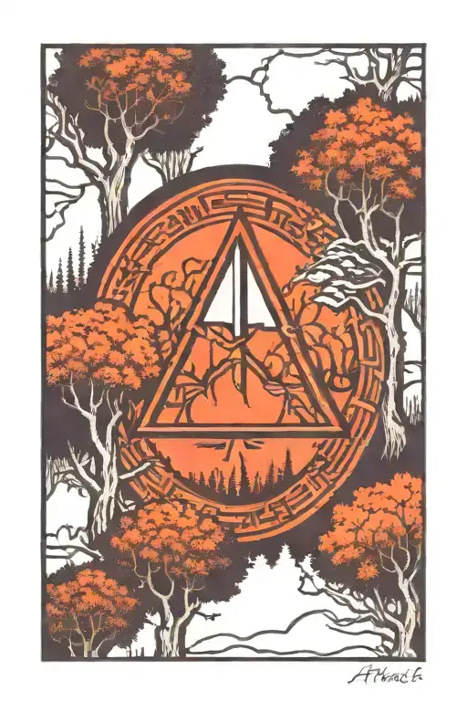 Atheist Symbol Including Writing In A Forest Landscape