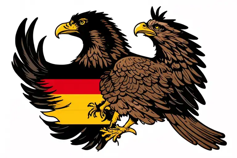 German Flag And German Eagle
