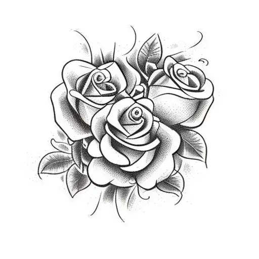 Bow And Arrow With With A Rose With Vines All Around