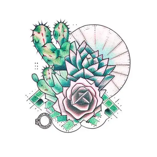 A Realistic Depiction Of A Computer Screen With A Cactus Growing Out Of It