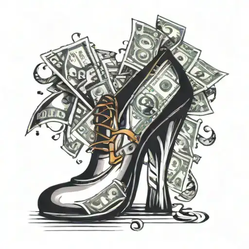 High Heels And Money Pouring