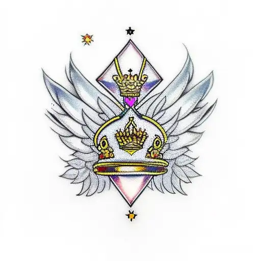 Tiara With Wings And Diamond