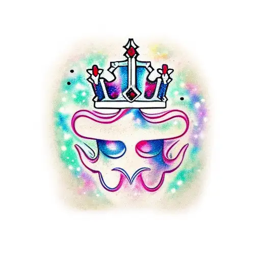 A Crown With A Galaxy Around It