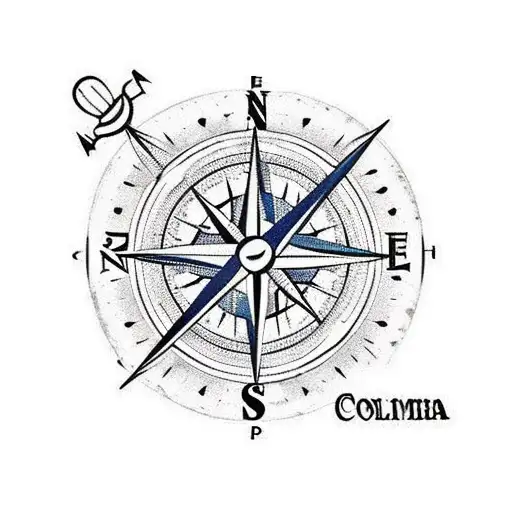 Compass Over Colombia`s Map