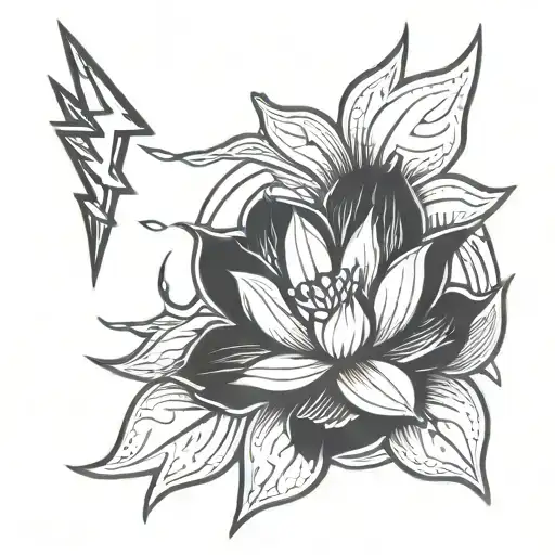 Lightning Bolt And Lotus Flower