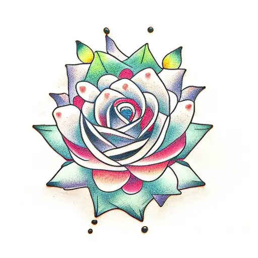 Roses And Lotus Flowers With Vines Surrounding Paws