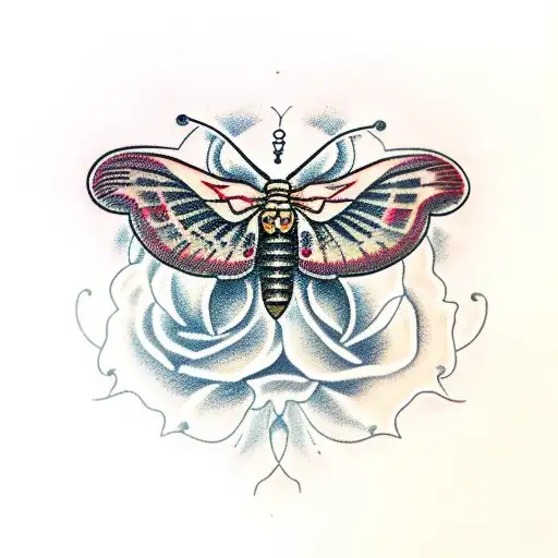 Death Moth On Dead Rose