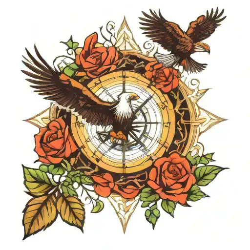 Eagle Compass Lantern Rose Tree Of Lebanon Faith