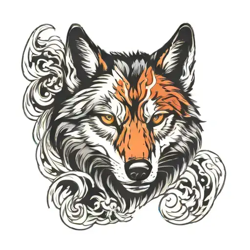 Wolf Fire Smoke Rising