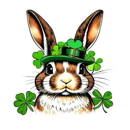 Rabbit With Shamrock Eye Looking Gritty