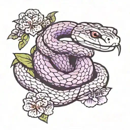 Snake With Lilac Flowers Inside