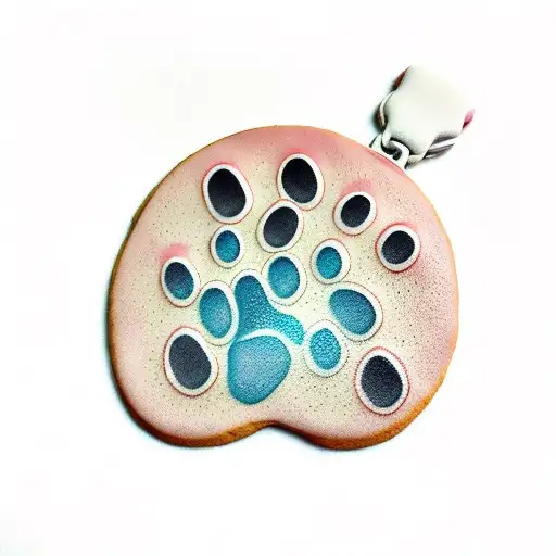 Dog Paw Shaped Cookie Hung In A Pink Dog Collar