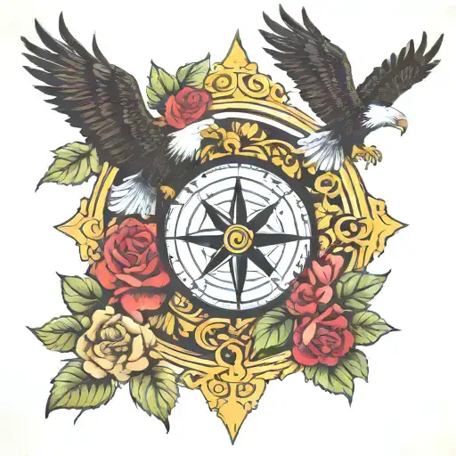 Eagle Compass Lantern Rose Tree Of Lebanon Faith