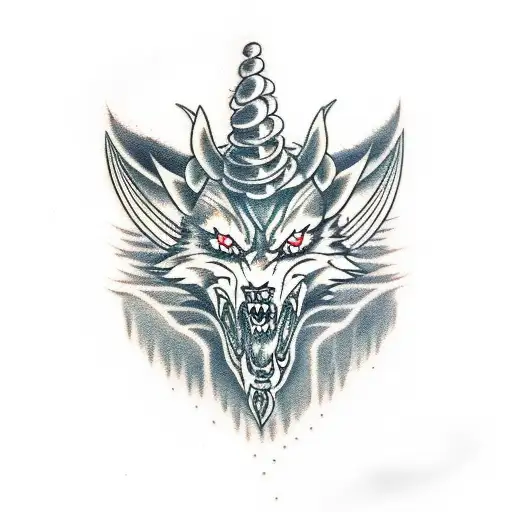 Demon Wolf With Horns