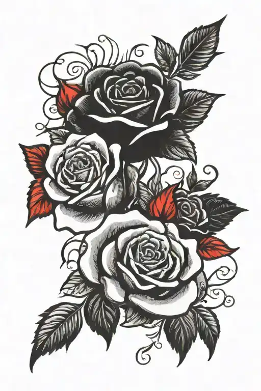 Black And Red Roses