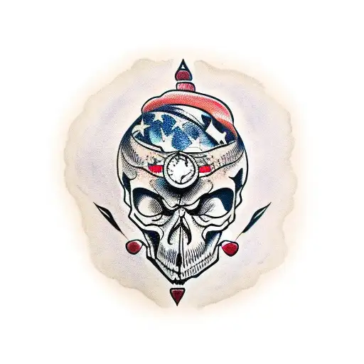 Skull With Half Broken Clock