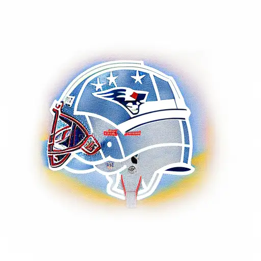 New England Patriots Logo With Tom Brady And Bill Belichick With Gillette Stadium In The Background