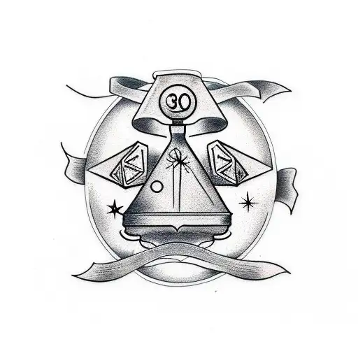 An Hourglass And A Pair Of Dice