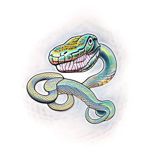 Snake With Scales And Shading