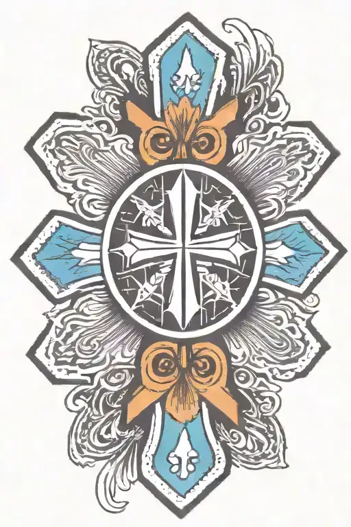 Cross With Navajo Medicine Symbol In The Middle