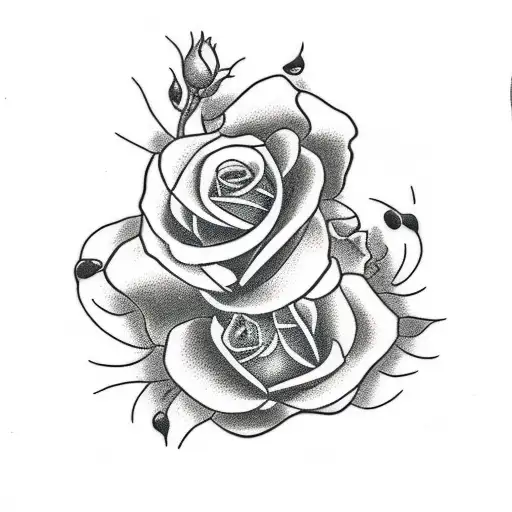 Black And White Cow With Roses