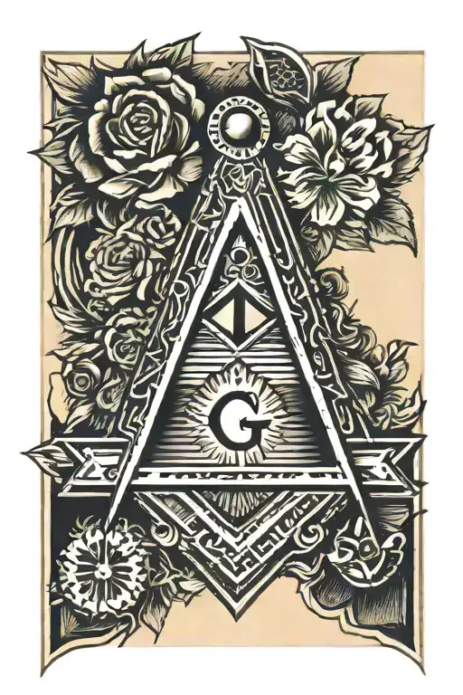 Masonic Square And Compass Containing G