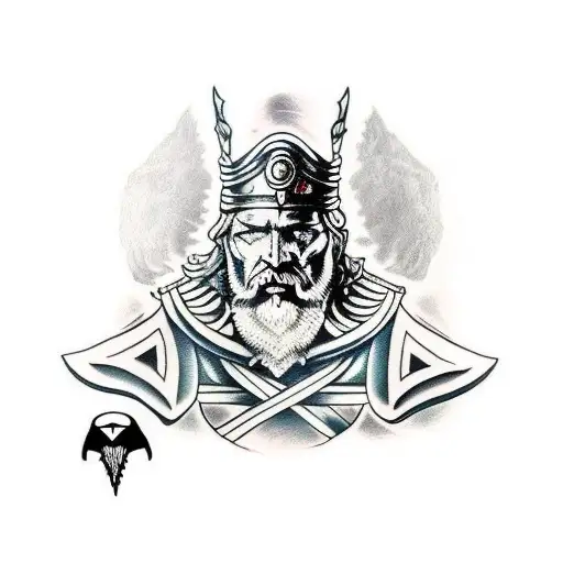 Odin With Ravens And Spear