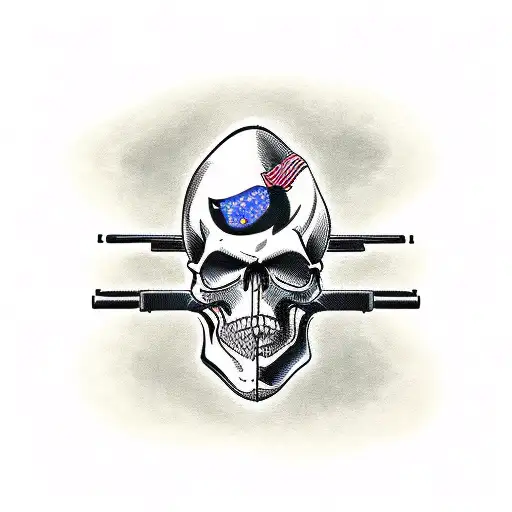Death Before Dishonor Army Skull With Crossed Rifles