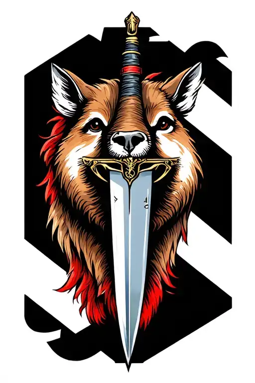 Dagger Through Animal Head