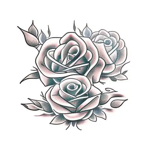 Traditional Roses Cow Old School Color