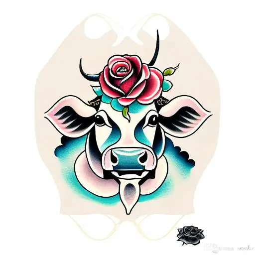 Cow And Rose
