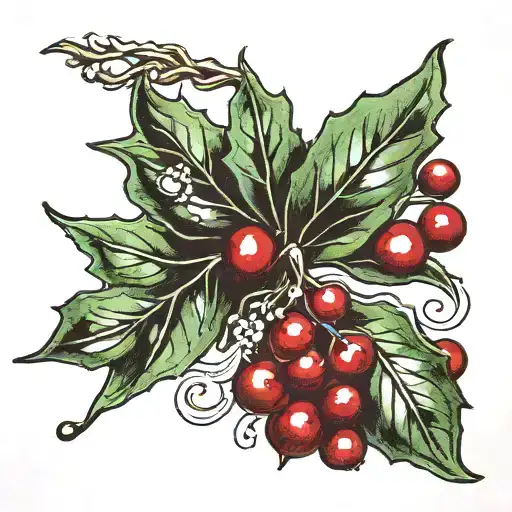 The Date 7Th June With Mistletoe Like Ornaments