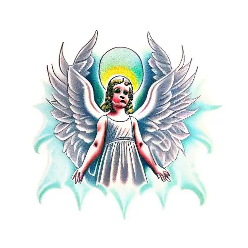 Gothic Cathedral Scene With Cherub Angels