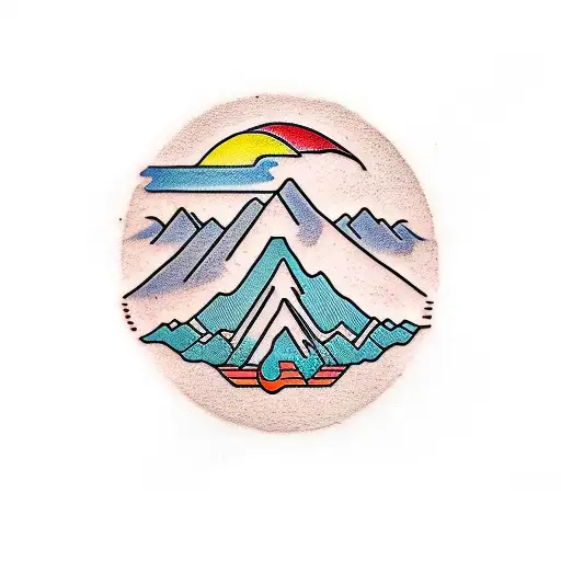 Mountain And A Red Cord