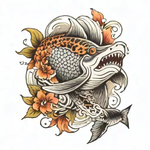 Full Sleeve Shark Koi Fish