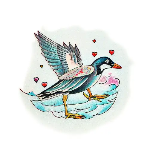 Magpie Mother Carries A Small Child Like A Stork