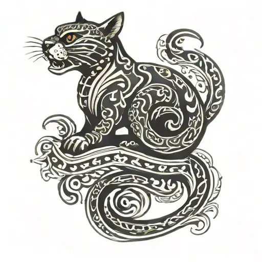 Tribal Snake Cat Car