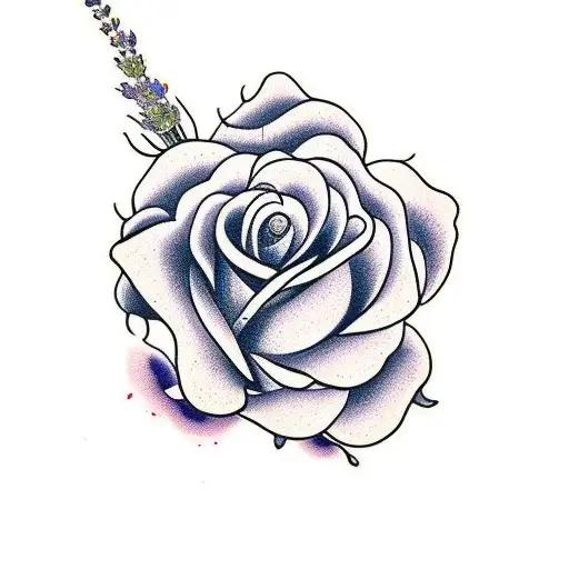 Roses And Lavender Flowers And Love