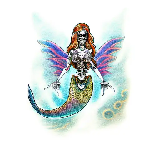 La Sirena Mermaid Skeleton Oshun Mami Wata Black