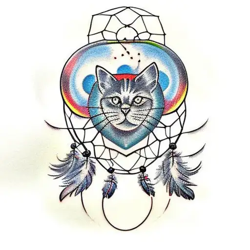 Black Cat Dream Catcher