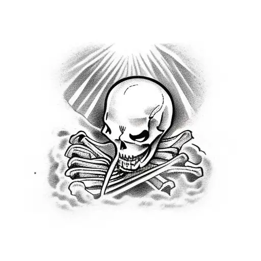 Skeleton Peeking Around The Corner