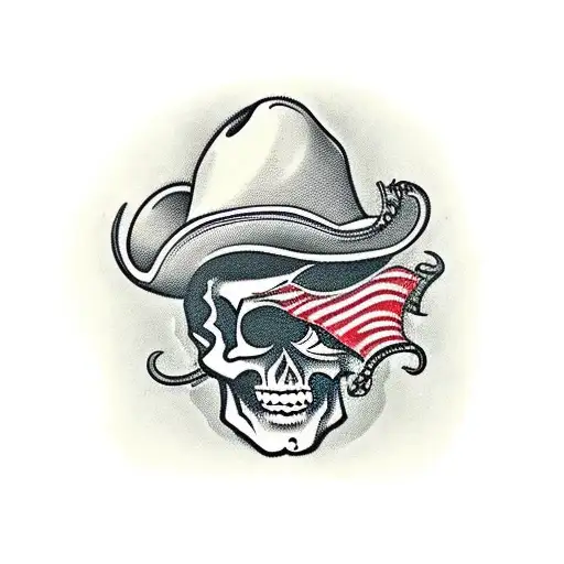 Cowboy Skull With Mustache