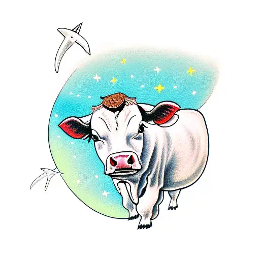 Cow Being Abducted By A Ufo