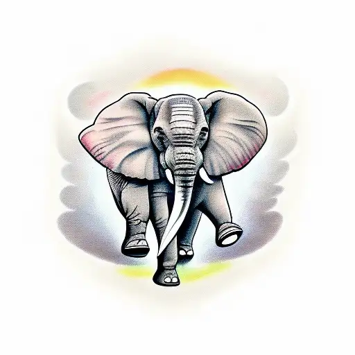 Elephant Playing Tambourines